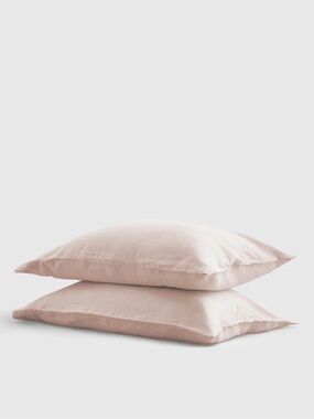 QUINCE European Linen Pillowcase Set Standard Soft Blush 7976